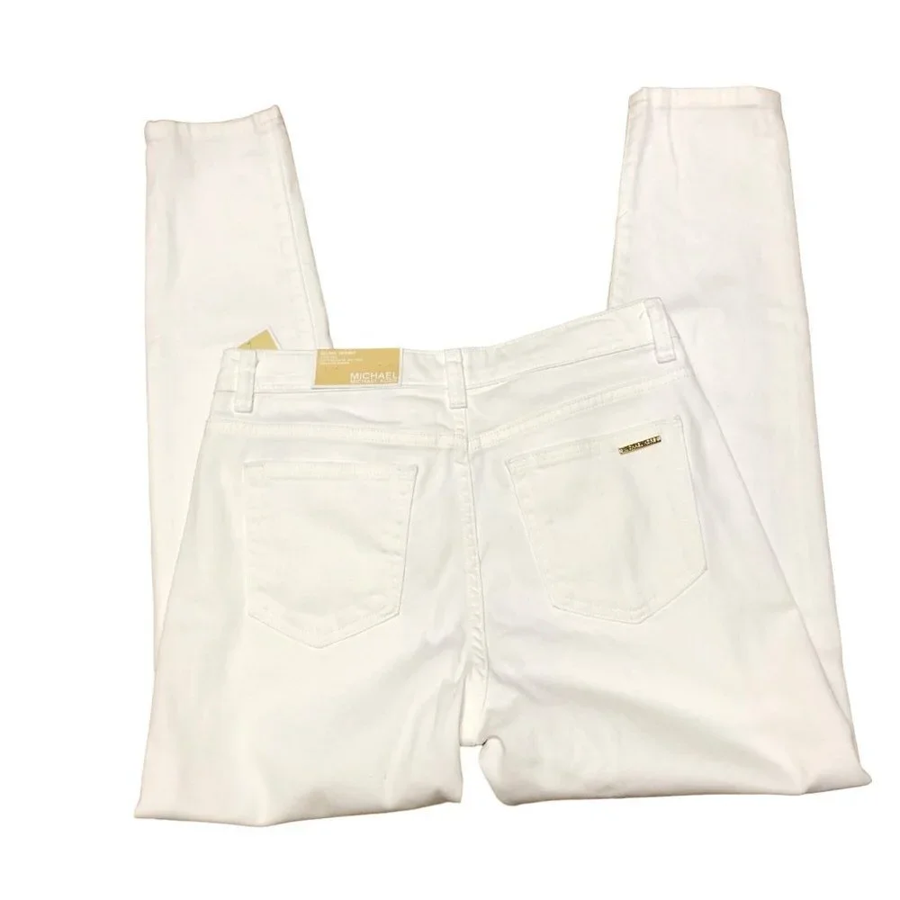 MICHAEL KORS $98 SELMA HIGHER RISE WHITE SKINNY JEANS size 8 NWT‎
